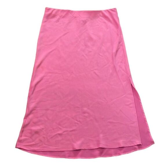 A New Day Hot Pink Pull-On Midi Skirt Womens Size Extra Large Side Slit - Picture 1 of 7